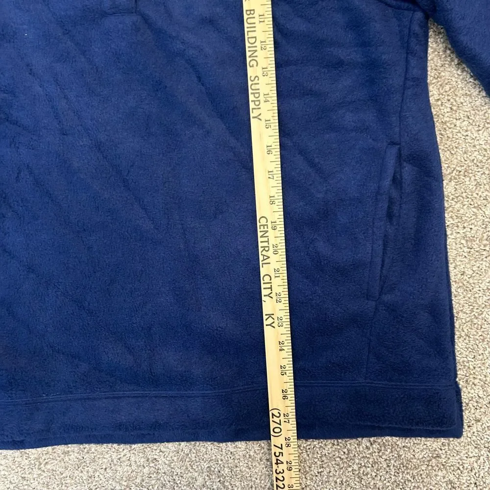 NEW J.Crew 1/4 Button Fleece Pullover Men Size Large‎ Blue Polyester SOFT